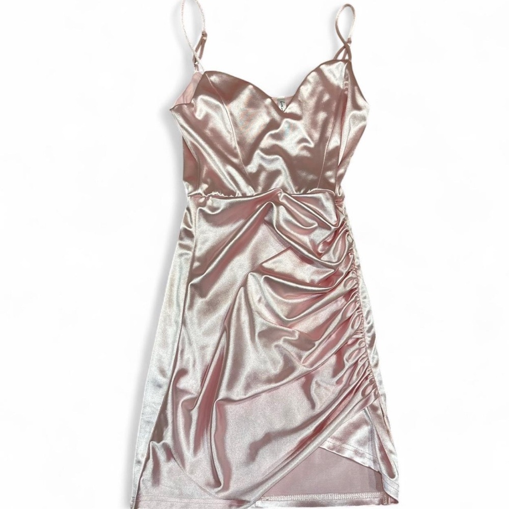 Lucy in the Sky Gold Ruched Mini Dress